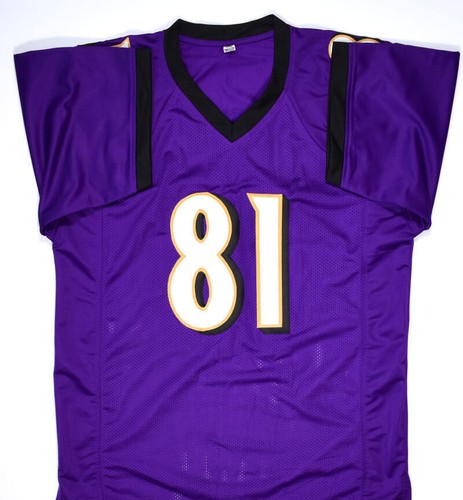 Anquan Boldin Autographed Purple Pro Style Jersey- JSA W *Black - Picture 3 of 8