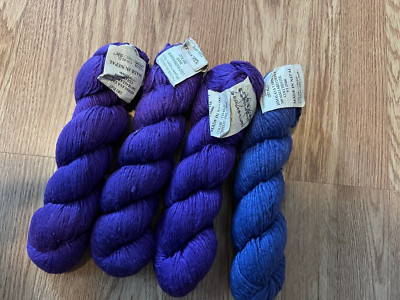 Tibet Yarn 100 % Silk Himalaya Yard Co 4 skeins at 90 yards each Made In Nepal