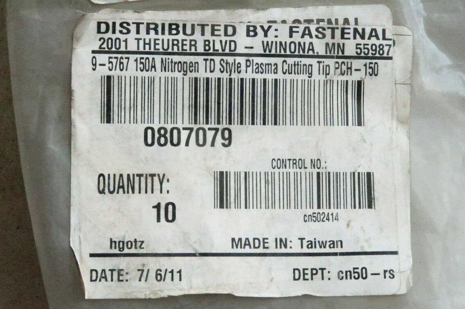 5 new VICTOR 1412638, 9-5767 150A Nitrogen TD Style Plasma Cutting Tip PCH-150