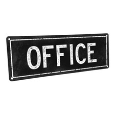 Black Office Metal Sign; Wall Decor for Home and Office