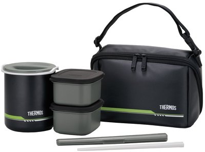 THERMOS Japan DBQ-502 Lunch Box Stainless Steel Bento Heat Preservation with Bag