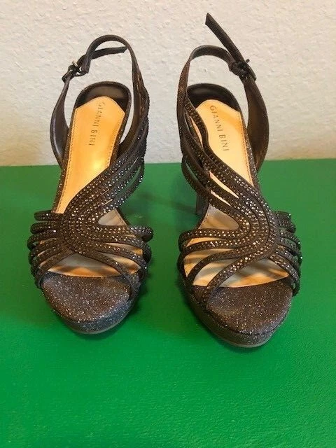 Gianni Bini Rhinestone Bronze Strappy Heels Size 8 January eBay