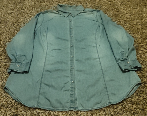 Chemise En Denim Bleu Pour Femme J. Jill - Manches Longues - Taille 4 - Occasion En Très Bon état