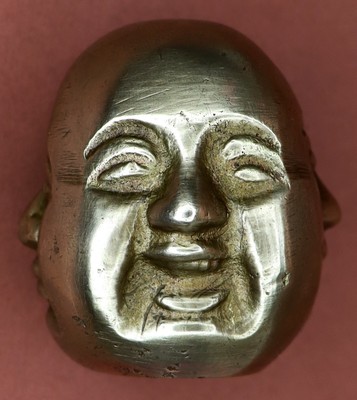 Handcrafted Brass Statue Four Emotional Faces Table Décor Figurine Paperweight