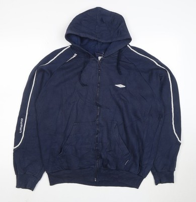 Umbro Hoodie Damen dunkelblau Full Zip Größe L Polyester Baumwolle