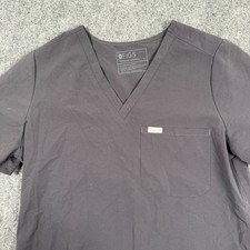 FIGS Large Technical Collection Catarina Scrub Top Charcoal Grey V Neck S/S Men