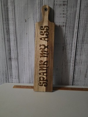 Spank My Ass WOODEN Paddle.  Dark And Light Wood. Handle. Brandani Board
