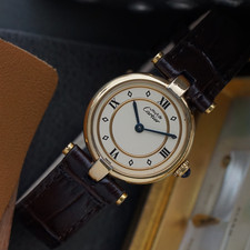 Cartier 1990s Vendome .925 Vermeil Small 24 mm 590004 Quartz 6
