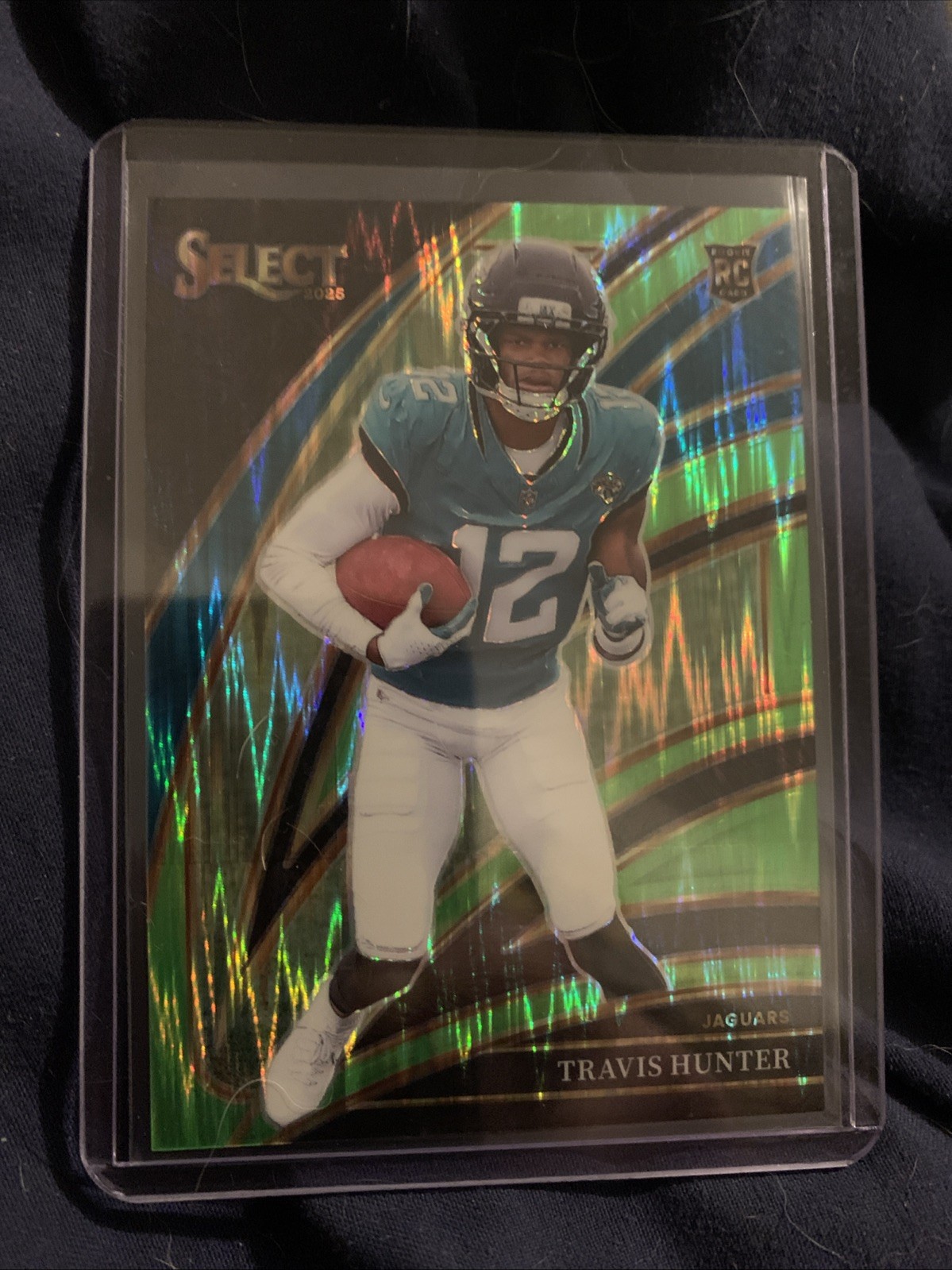 2025 Panini Select Travis Hunter Jaguars Prizm Club Level RC Green Shock /699