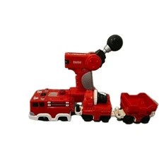 GEOTRAX RED FIRE TRUCK RAPID RESCUE SQUAD RC TRAIN W Pump Car & Side Dump Works