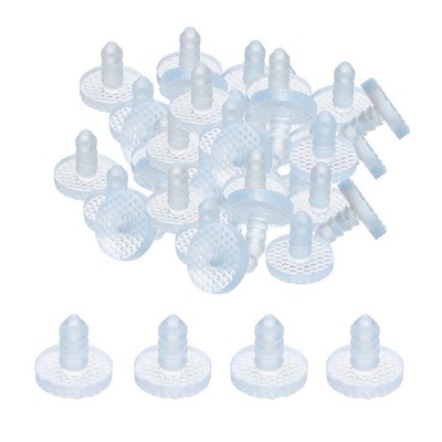 30 Pcs Glass Table Top Bumpers with Stem, 22.4mm/0.88'' Pad for 7.3mm/0.29'' Hole