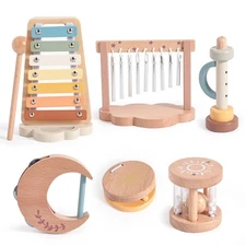 Baby Montessori Musical Instruments,Wooden Percussion Xylophone Musical Toys ...