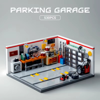 1:32 Sportwagen Garage Bausteine MOC Werkstatt Modell Display Set Qualität