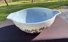 Pyrex Delphite Blue Golden Grapes 4 Qt 444 Cinderella Mixing Bowl Very Good Cond