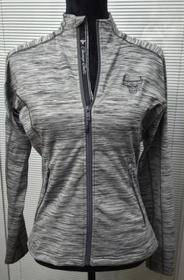 Chicago Bulls Women Jacket Size Small Levelwear Gray Embroidered Logo RARE EUC