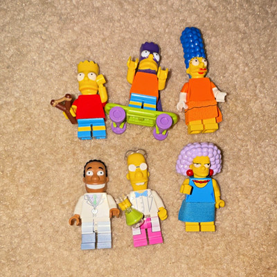 LEGO The Simpsons Minifigs Lot of 6 Bart Frink Dr Hibbert Marge Selma