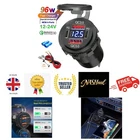 USB Charger - Double PD QC3.0 96W Car Adapter with Voltmeter - Waterproof Socket