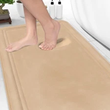 Memory Foam Bath Mat 59x23, Non Slip, Machine Washable, Quick Dry & Absorbent...