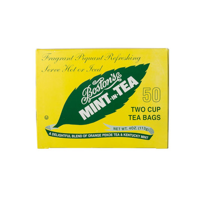 New Boston s Mint-In-Tea Tea Bags 50 Count Refreshing Blend Fast Shipping
