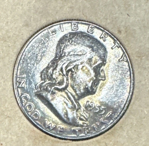 1955 United States Mint  Set 90% Silver.  Mint Set  5 Silver Us Coins - Image 3 of 4