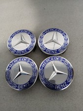 Set Of 4 75mm Classic Blue Oem Center Caps For Mercedes-benz A 171 400 00 25 Set Of 4 75mm Classic Blue Oem Center Caps For Mercedes-benz A 171 400 00 25