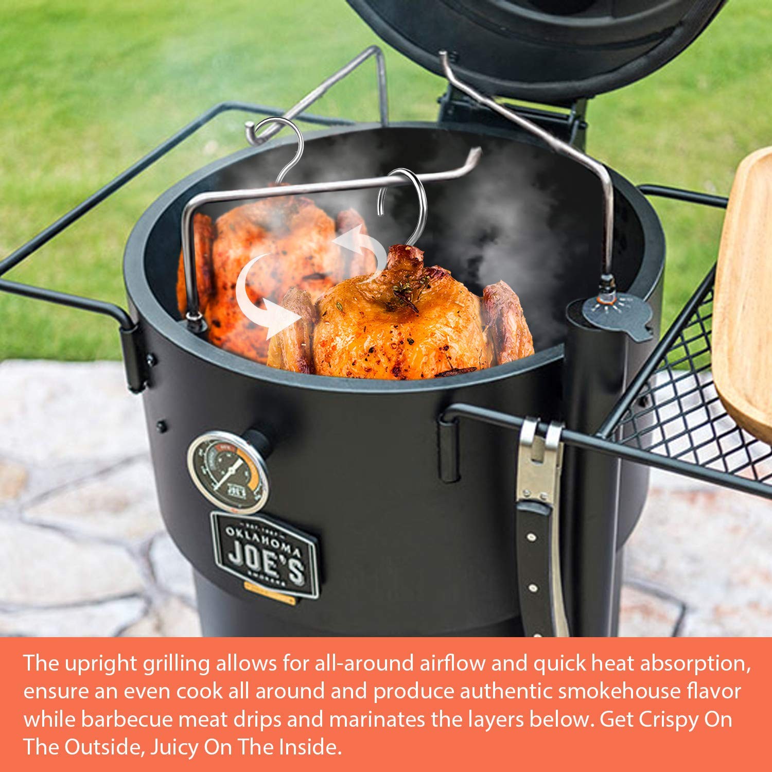 6 Pieces Stainless Steel Vertical Skewer Set 2x15''Skewers2x9‘’Spikes& 2x6.25...