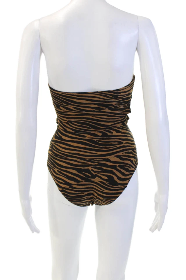 Lisa Marie Fernández Mujer Triple Anudado Tigre Rayas Una Pieza Marrón Talla 1 Foto 2 de 4