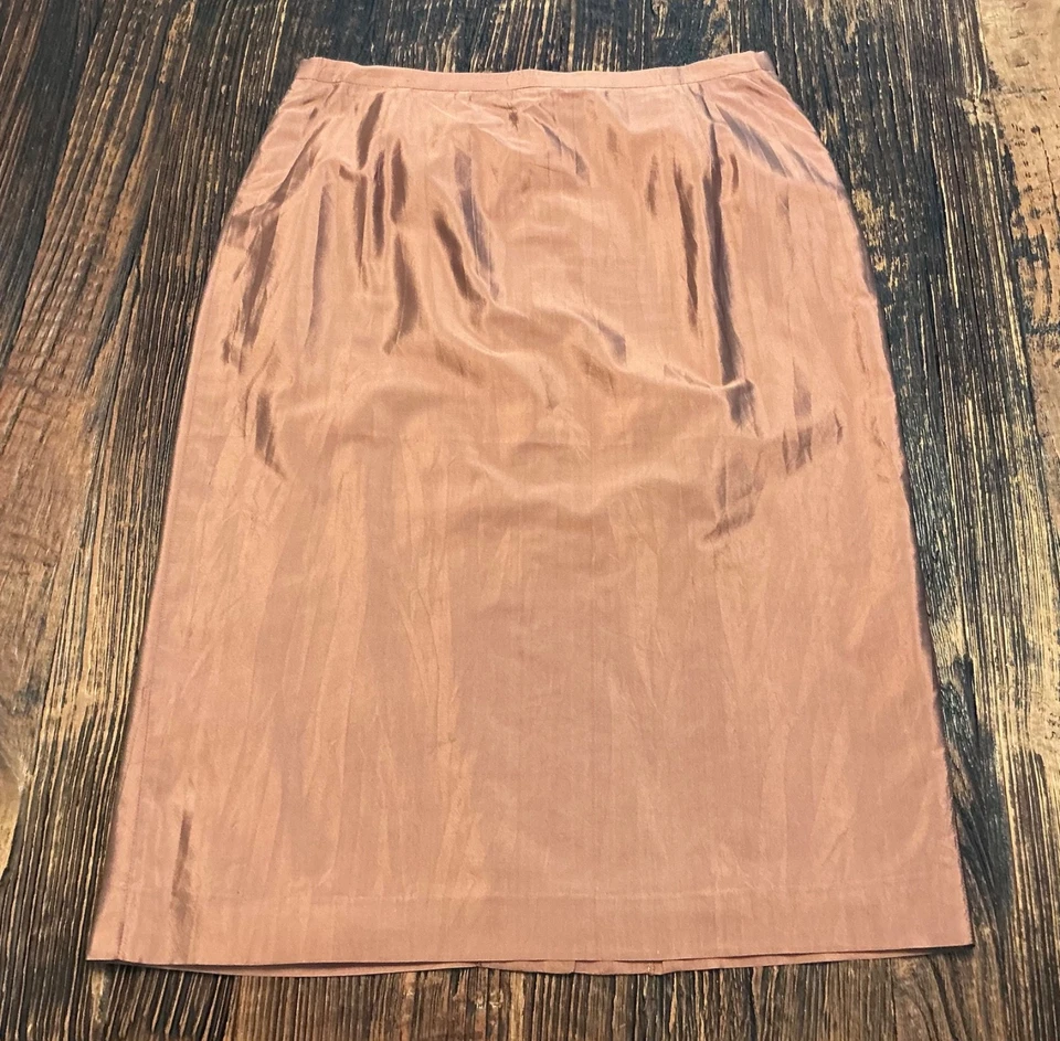 Pianoforte di Max Mara 女式裙子尺寸 44(美国 8 - 10)金属棕色 100% 真丝 — 第 2/4 张图片