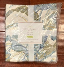 NEW Pottery Barn Naturals Sydney Palampore Full Queen Duvet Cover Blue Green