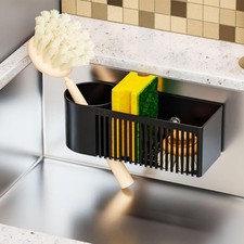 Rustproof Sponge Holder Kitchen Sink,2-in-1 Dish Wand Holder W/ Suction Cup