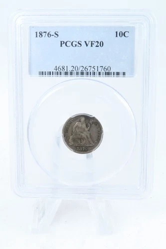 1876-S PCGS VF20 Liberty Seated Dime Business Strike 10C