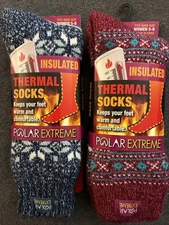 2 Pr. Insulated Thermal Fleece Lined Socks Women’s Shoe 5-9-No More Cold Feet!