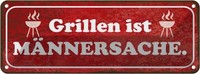 Blechschild 10X27 Cm Grillen Ist MäNnersache Essen Trinken Deko Geschenk Metall