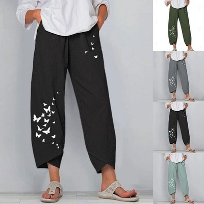 Elastic Waist Pants Women Harem Pants 95% Polyester 5% Spandex High Waist Design