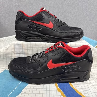 Nike Air Max Black/Red Leather Shoes Sneakers NIKEiD Men's 15 (653533-901)
