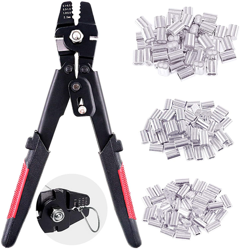 Wire Rope Crimping Swaging Tool Kit for Wire Cable Crimps Aluminum ...