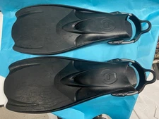 Hollis F1 Scuba Diving Fins Large with Spring Straps Black Heavy Duty Jet Style