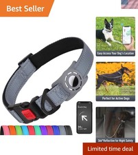 AirTag Dog Collar with AirTag Holder Compatible for Air Tag, Reflective Soft ...