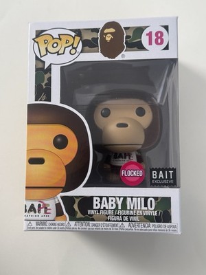 FUNKO POP! BABY MILO #18 FLOCKED VARIANT Bathing Ape BAIT EXCLUSIVE BAPE +case