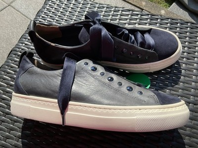 Paul Green, schicke Sneaker, Echtleder dunkelblau, Größe 38, mit Glitzersteinen!