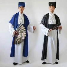 Chinese Scholar Costume Hanfu National Tang Costume Men Robe Costume Dance Dress