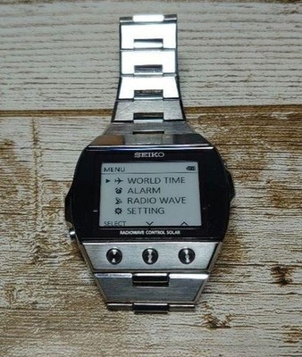 SEIKO Brightz SDGA001 S770 Solar Radio EPD Watch Active Matrix Vintage  #S-73