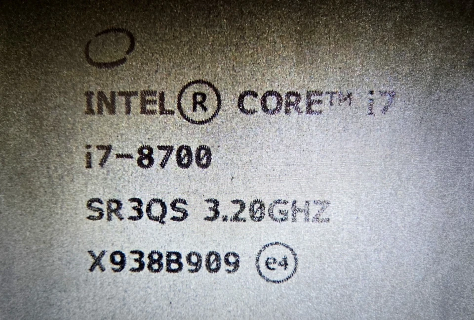 Lote de 1 CPU Intel Core i7-8700 SR3QS 3,20 GHz Turbo 4,60 GHz 6 núcleos 12M Foto 2 de 4