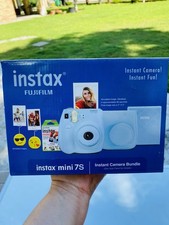 Fujifilm Instax Mini 7S Instant Camera Bundle Light Blue w/ Case Strap Booklet