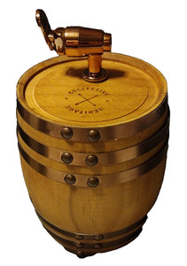 Heritage Collective Wood Whiskey Barrel Drink Dispenser No Stand B2