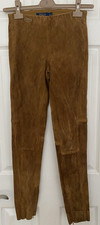 Polo Ralph Lauren Lamb Suede Women's Pants Brown Skinny Stretch Size S