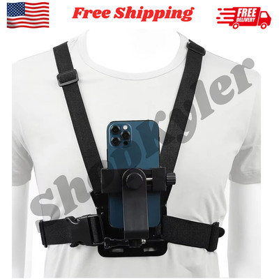 Mobile Phone Chest Mount Harness Holder Adjustable Strap for POV Recording