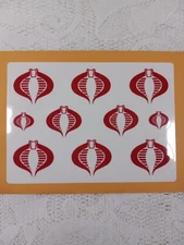 Cobra Red Large Stickers, Large Red Cobras On Clear Sheet,Peel & Stick! Large 2"
