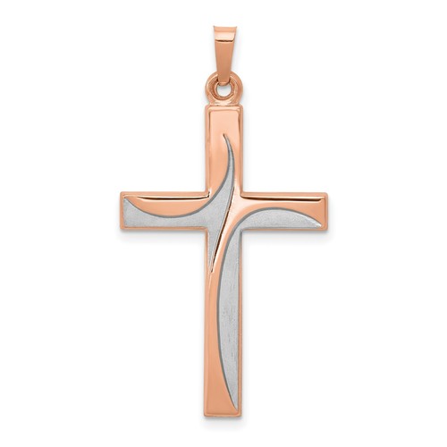 14k Rose Gold Latin Cross Charm Pendant - 第 1/7 張圖片