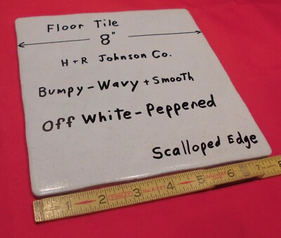 1 pc.  Ceramic Floor Tile 8'' X 8'' *Off White-Peppered*  Bumpy-Wavy-Scalloped NEW